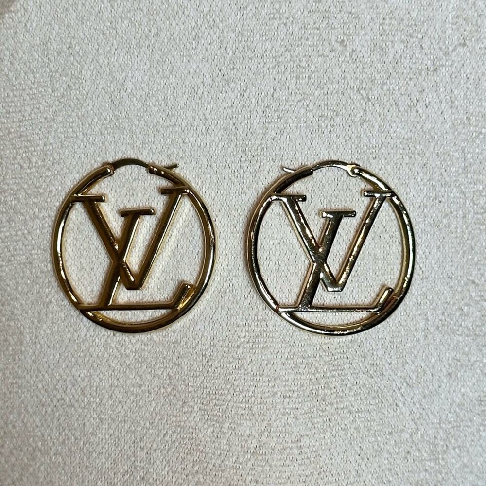 Source Unknown Stainless Steel Gold Hoop Earrings - Picture 2 of 13